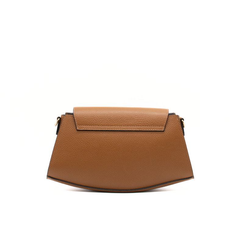 balance camel shoulder leather bag back