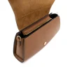 balance camel shoulder leather bag interior