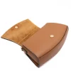 balance camel shoulder leather bag layed