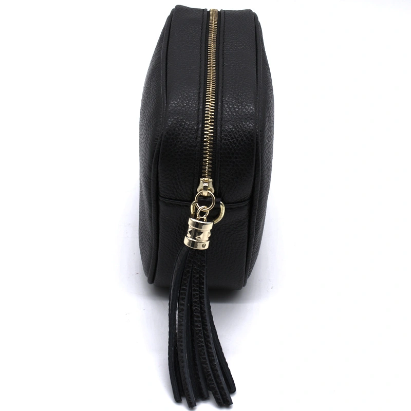 bb black crossbody leather bag zip