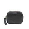 bb black leather crossbody bag gold personalization