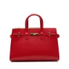 carine red leather handbag