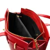 carine red leather handbag interior