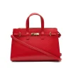 carine red leather handbag strap