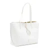 bela white tote leather bag side