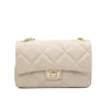 classy m shouler leather bag beige front