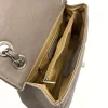 classy m shoulder leather bag taupe interior detail