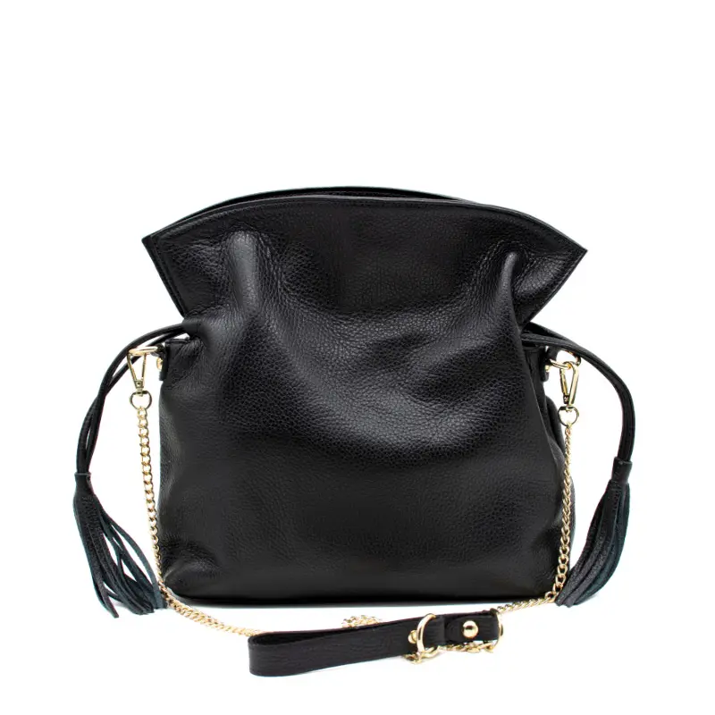 double black multiway leather bag big strap