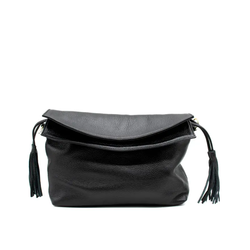 double black multiway leather bag clutch