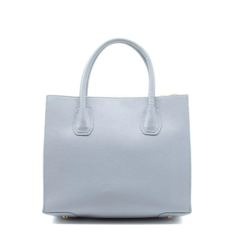 emma blue leather handbag back