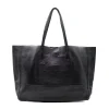 essential black leather shopper bag