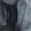 essential black leather shopper bag interior