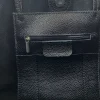 essential black leather shopper bag interior detail