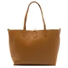 eva camel tote leather bag