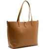 eva camel tote leather side