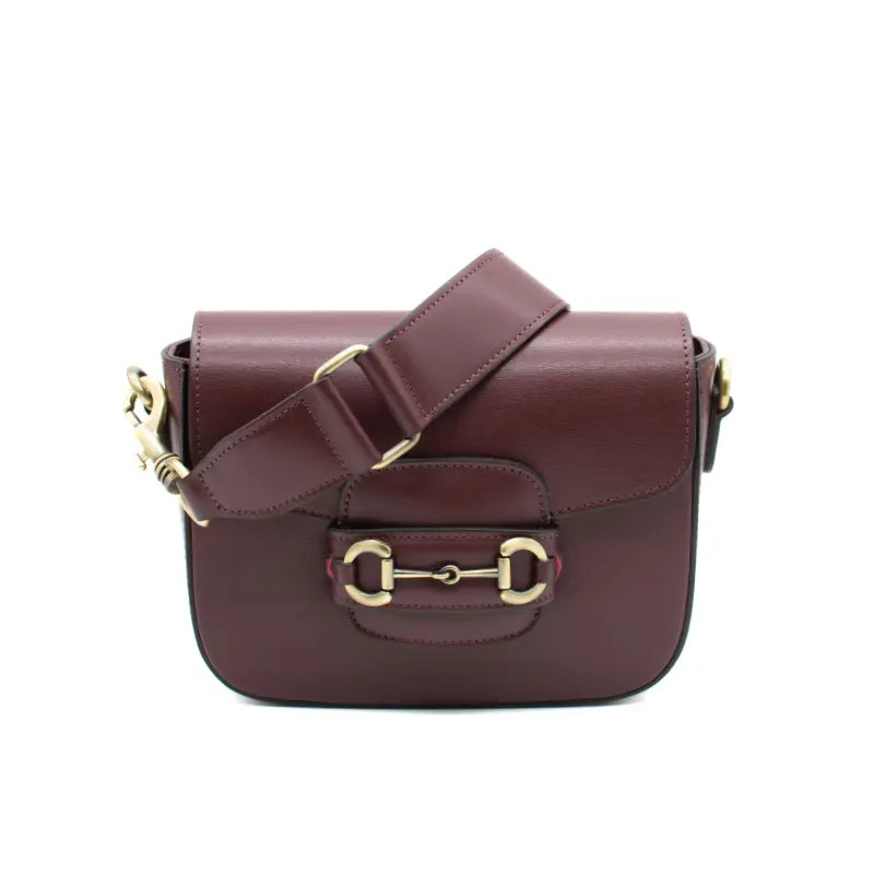 horsy bordeaux crossbody leather bag strap