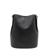 jessie l black leather bucket bag back