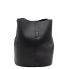 jessie l black leather bucket bag gold personalization