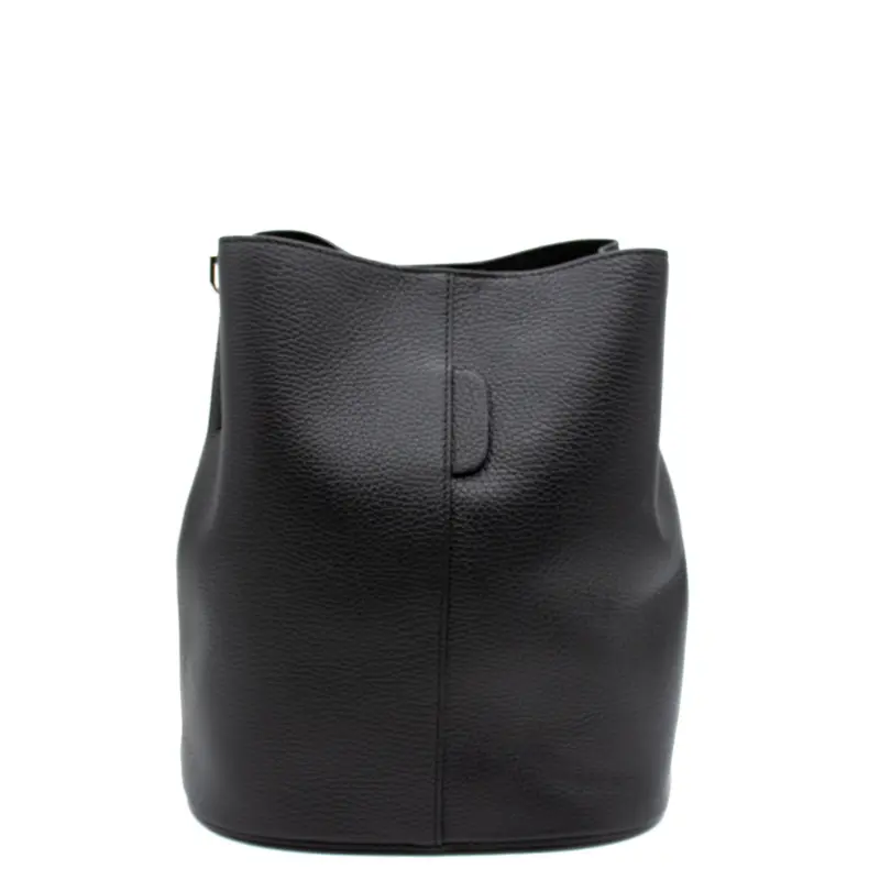 jessie l black leather bucket bag