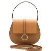 loop camel leather shoulder bag extra strap