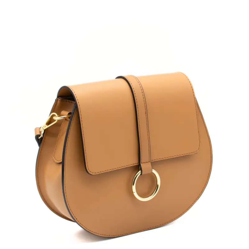 loop camel leather shoulder bag side