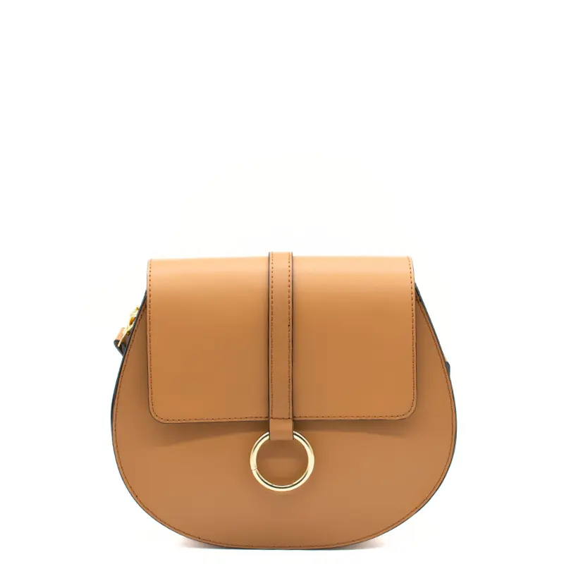 loop camel leather shoulder bag