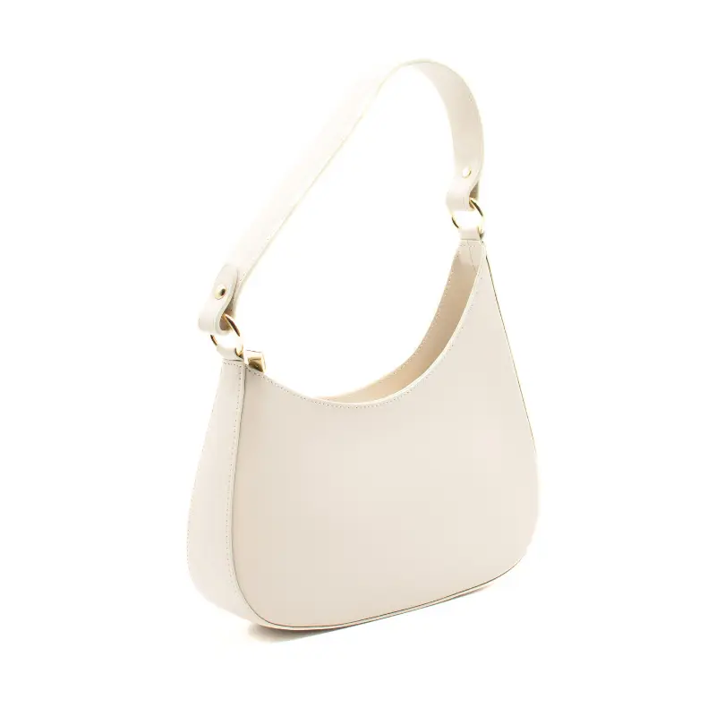 moon beige shoulder leather bag side