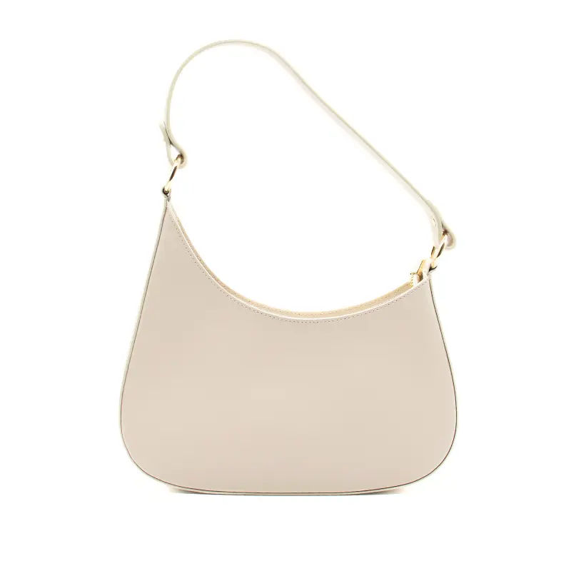 moon beige shoulder leather bag