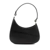 moon black shoulder leather bag