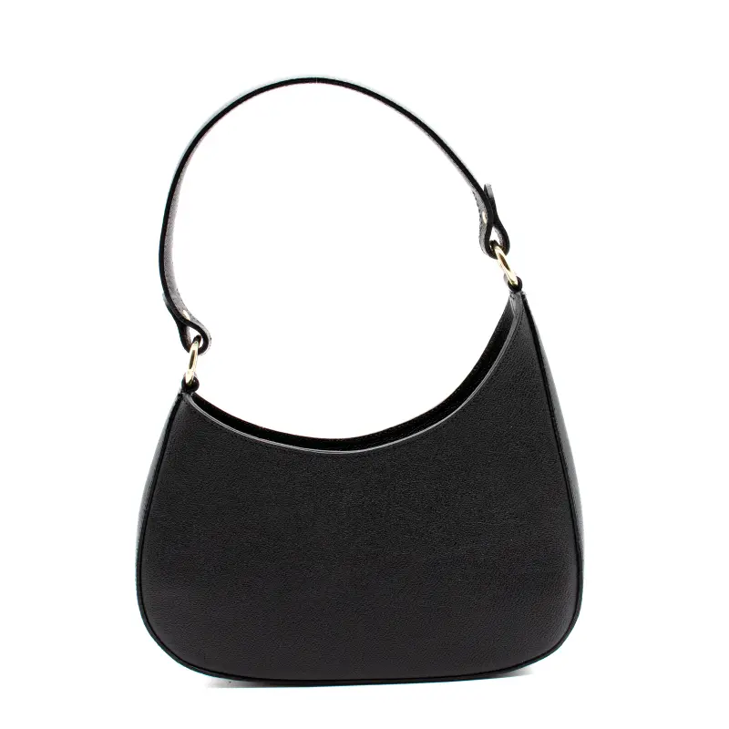 moon black shoulder leather bag back