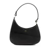 moon black shoulder leather bag gold personalization