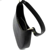 moon black shoulder leather bag interior