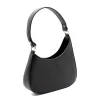 moon black shoulder leather bag side