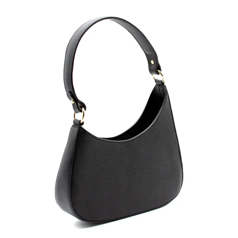 moon black shoulder leather bag side