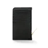 sarah black leather card holder back