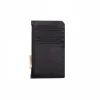 sarah black leather card holder front