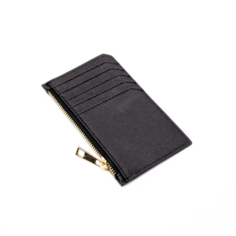 sarah black leather card holder