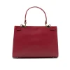 sophia red leather handbag back