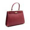 sophia red leather handbag side