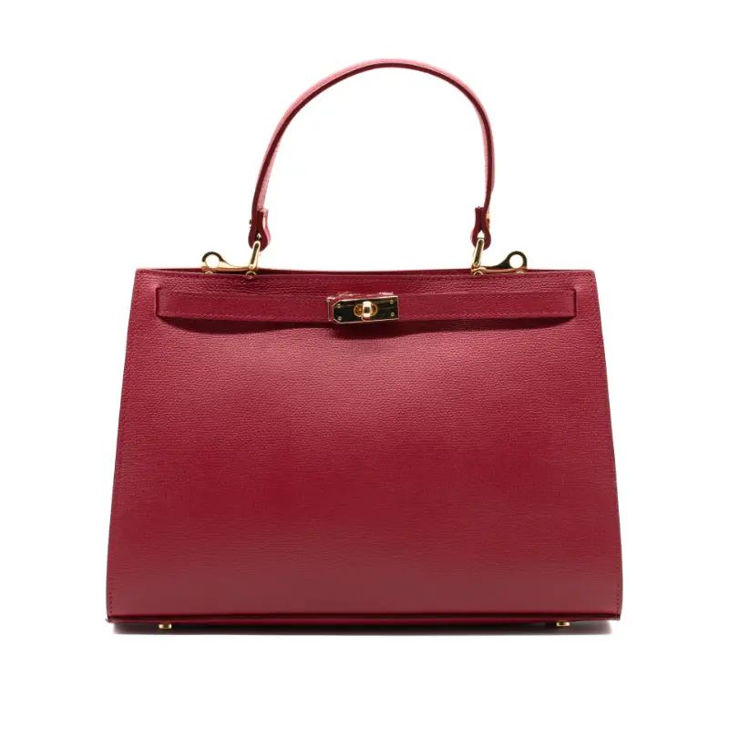 sophia red leather handbag