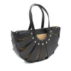 sunshine m black leather handbag side