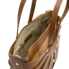 sunshine s camel leather handbag interior detail