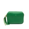 bb green leather crossbody bag gold personalization