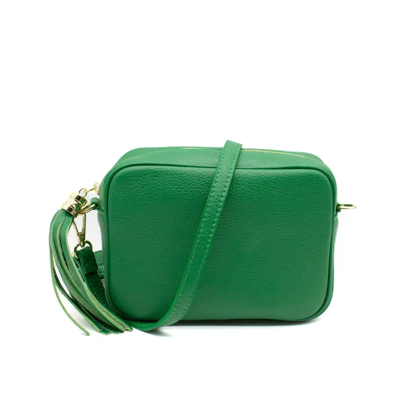 bb green leeather crossbody bag strap