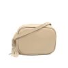 bb taupe leather crossbody bag front strap