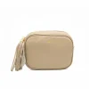 bb taupe leather crossbody bag gold personalization