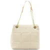 charlotte beige shoulder leather bag gold personalization