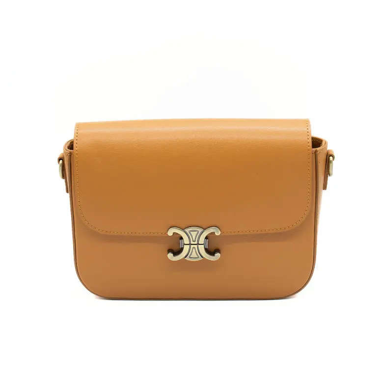 Chic Camel Crossbody Leather Bag front