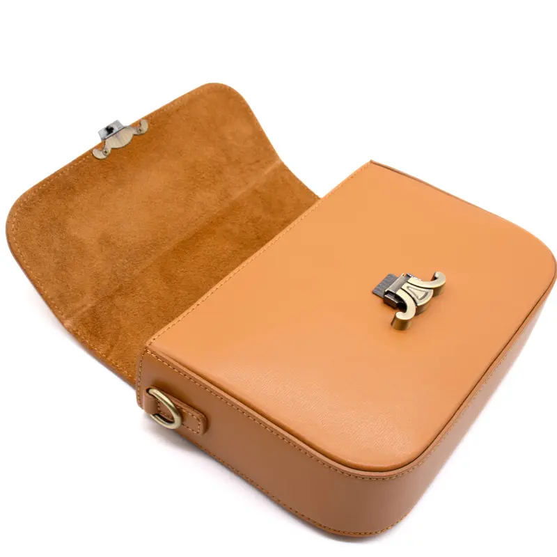 chic camel crossbody leather layed