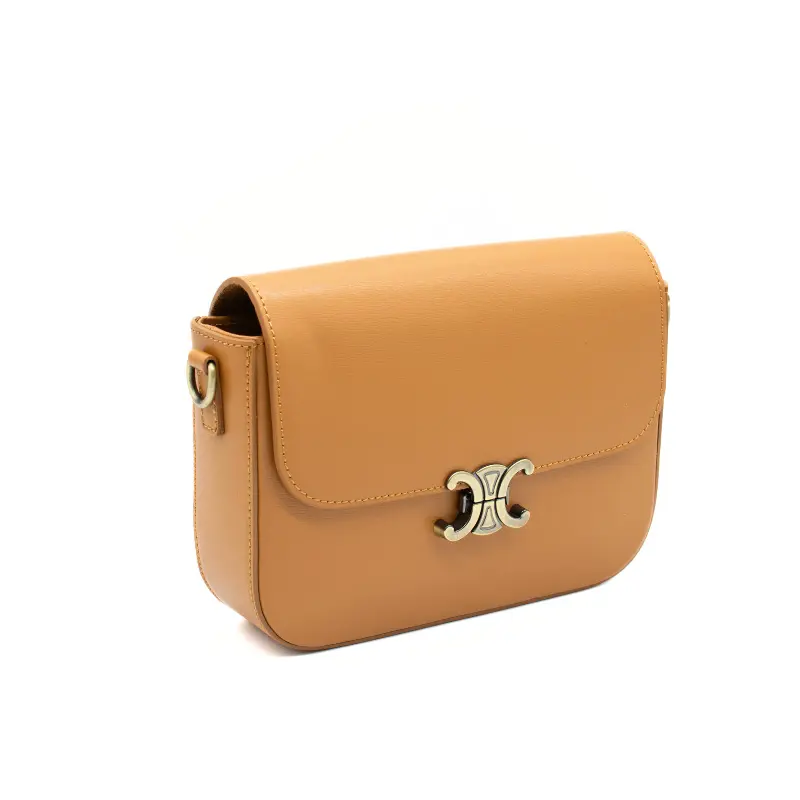 chic camel crossbody leather side